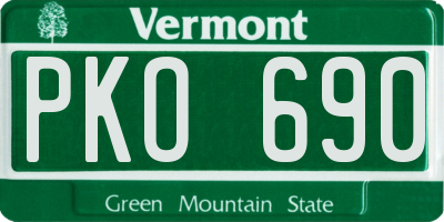 VT license plate PKO690