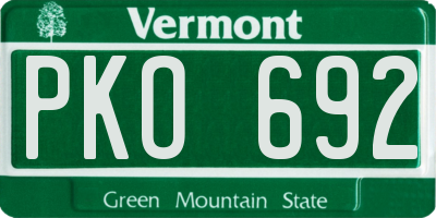 VT license plate PKO692