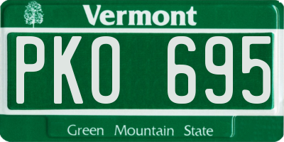 VT license plate PKO695