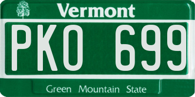 VT license plate PKO699