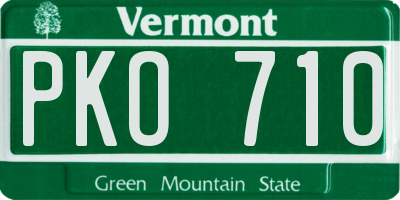 VT license plate PKO710