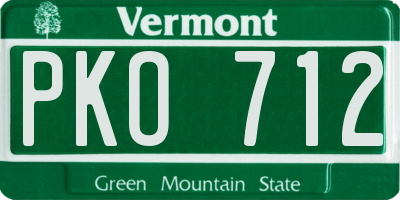 VT license plate PKO712