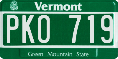 VT license plate PKO719