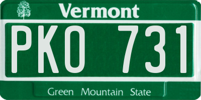 VT license plate PKO731