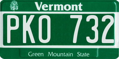 VT license plate PKO732