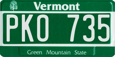 VT license plate PKO735
