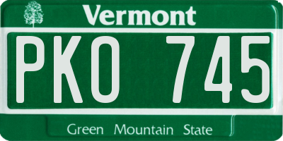 VT license plate PKO745