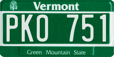 VT license plate PKO751