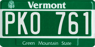 VT license plate PKO761