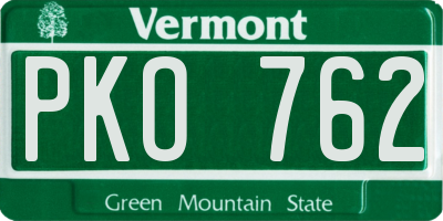 VT license plate PKO762