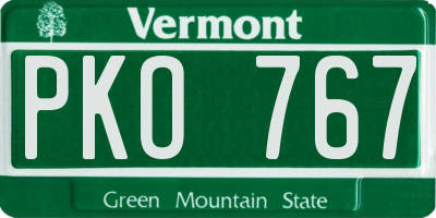 VT license plate PKO767