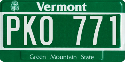 VT license plate PKO771