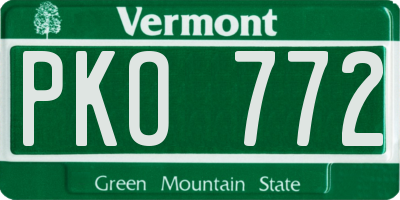 VT license plate PKO772