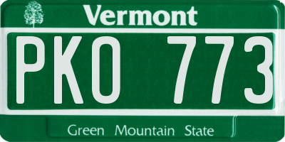 VT license plate PKO773