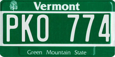 VT license plate PKO774