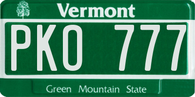 VT license plate PKO777