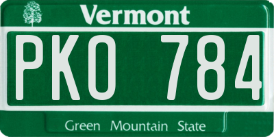 VT license plate PKO784