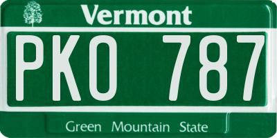 VT license plate PKO787