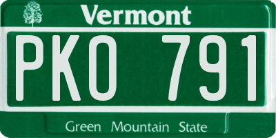 VT license plate PKO791
