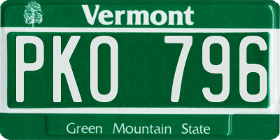 VT license plate PKO796