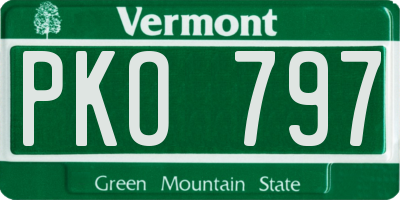 VT license plate PKO797
