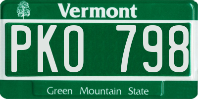 VT license plate PKO798