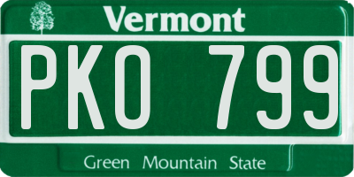 VT license plate PKO799