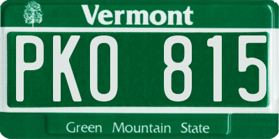 VT license plate PKO815