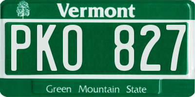 VT license plate PKO827