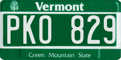 VT license plate PKO829