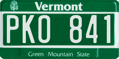 VT license plate PKO841