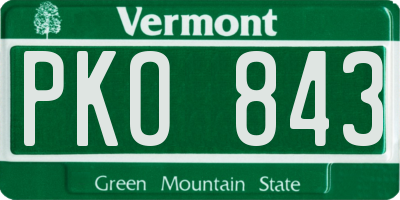 VT license plate PKO843