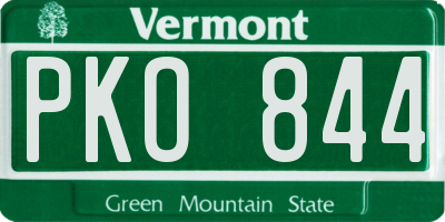 VT license plate PKO844