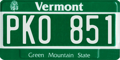 VT license plate PKO851