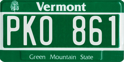 VT license plate PKO861