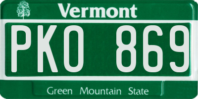 VT license plate PKO869
