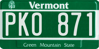 VT license plate PKO871