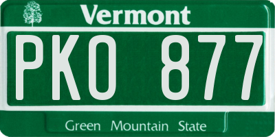 VT license plate PKO877