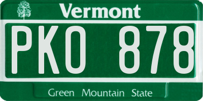 VT license plate PKO878