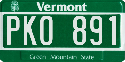 VT license plate PKO891