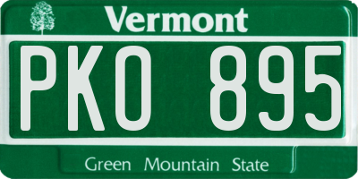 VT license plate PKO895