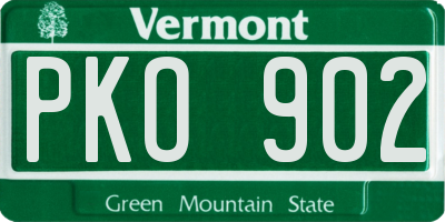 VT license plate PKO902