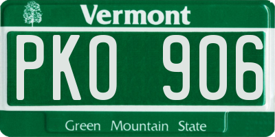 VT license plate PKO906