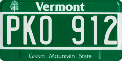 VT license plate PKO912