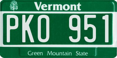 VT license plate PKO951