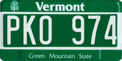 VT license plate PKO974