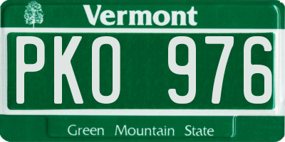 VT license plate PKO976