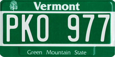 VT license plate PKO977