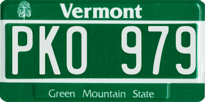 VT license plate PKO979