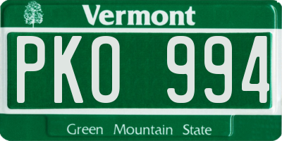 VT license plate PKO994